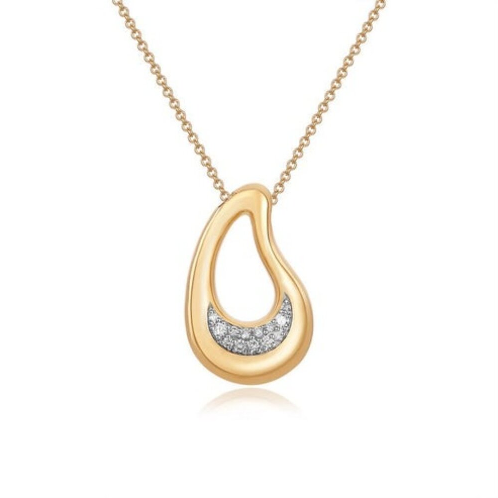 Teardrop Gold 14K (or 18k upon request) Yellow Gold Pendant Necklace